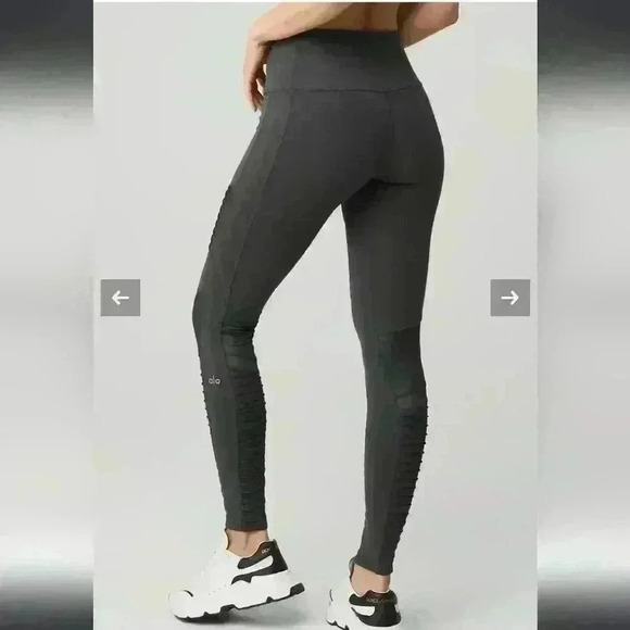 Alo Womens Gray High-Waist Moto Legging S - Picture 2 of 11